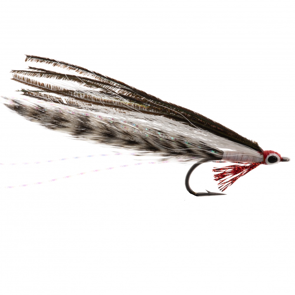 The Essential Fly Saltwater Deceiver Grizzle White Fishing Fly
